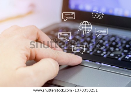 Close up picture of lady hand typing in office.