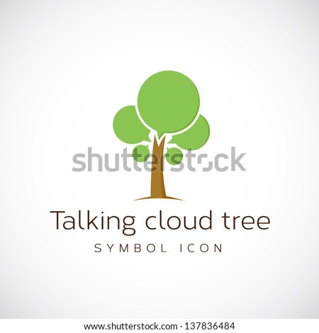 Talking cloud tree logo template