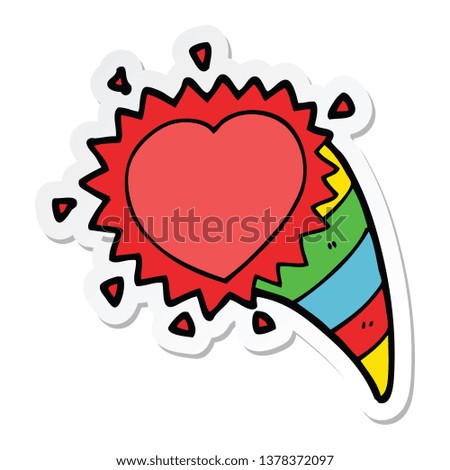 sticker of a cartoon love heart symbol
