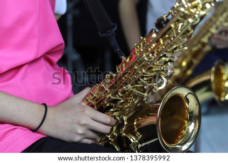 Music Instrument Alto Saxophone, Saxophone Player, brass Saxophone, Gold Saxophone, Sax
brass Sax, Gold Sax. Music instrument copy Space, Music instrument mock up.
Sax mock up, Music background
