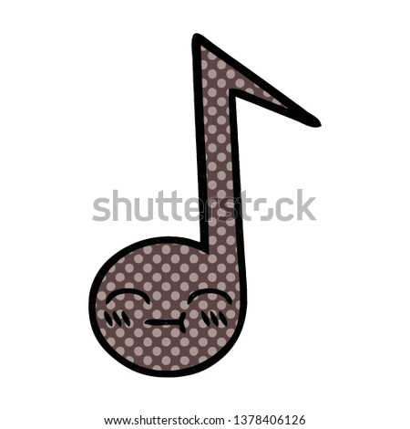 comic book style cartoon of a musical note