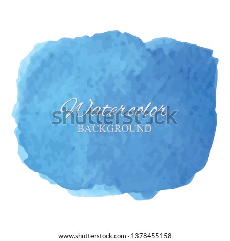 beautiful abstract blue watercolor art hand paint on white background, brush textures for logo. There is a place for text. Perfect stroke design for headline. Luxury boutique Illustrations.