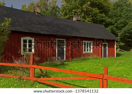 Traditional Red Farmhouse in Småland, Sweden.