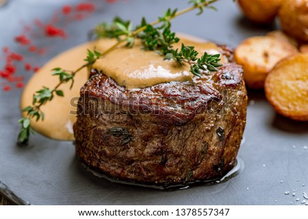 grilled steak filet Mignon Royalty-Free Stock Photo #1378557347