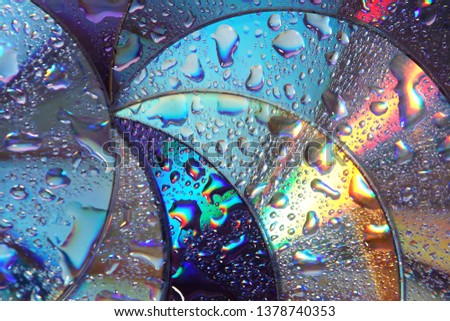 abstract circles background. CDs SD multicolor water drops background. Creative background.