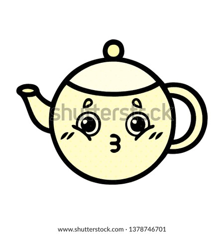 comic book style cartoon of a tea pot