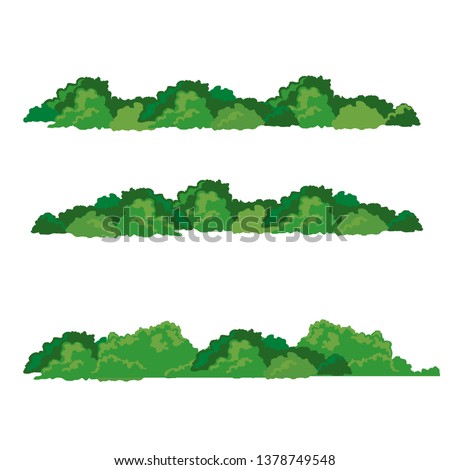 Set of bushes landscape isolated icon, vector illustration,flat design. Royalty-Free Stock Photo #1378749548