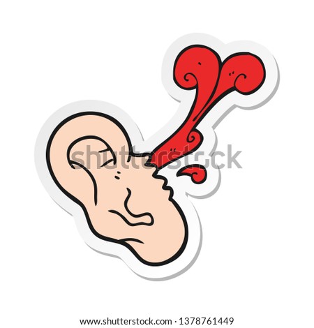 sticker of a cartoon severed ear