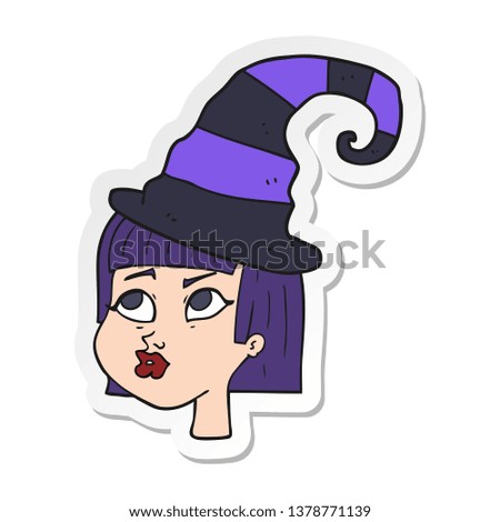 sticker of a cartoon witch