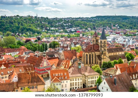 View over Esslingen am Neckar, Germany 