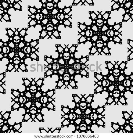 cool black and white Art Deco Hexagonal symmetry vector ornaments. Geometric pattern for ceramic tile, surface design, textiles, printing, wallpaper.