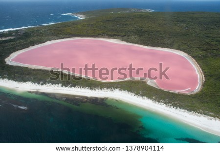 Lake Hillier on Middle Island Near Esperance, Western Australia. Royalty-Free Stock Photo #1378904114