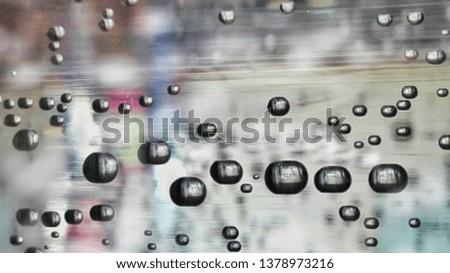 Group of spherical bubbles in the water With different sizes Float to the top of the picture