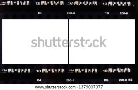  (35 mm.) film frame.With white space. Royalty-Free Stock Photo #1379007377