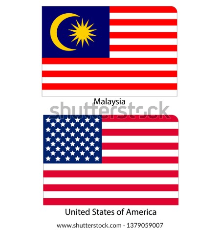 Flags of Malaysia and United States of America