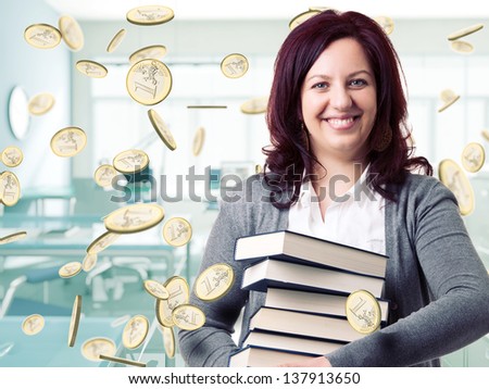 woman and rain coin money