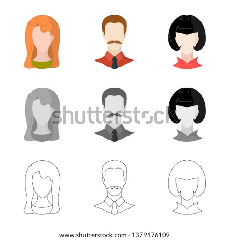 Isolated object of professional and photo icon. Set of professional and profile stock vector illustration.