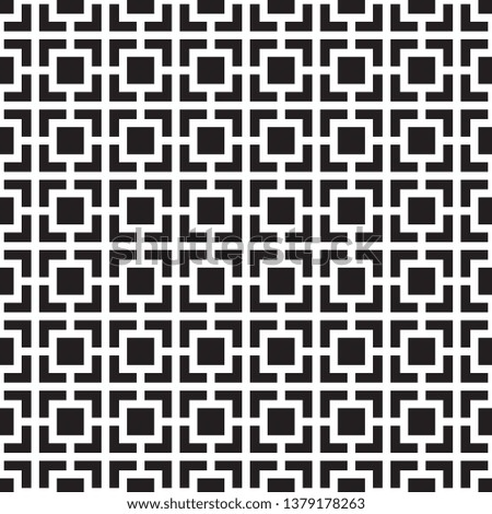 Abstract Seamless Black and White Art Deco Lattice Vector Pattern