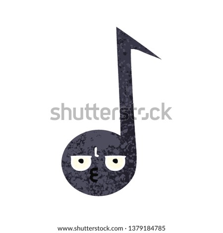 retro illustration style cartoon of a musical note