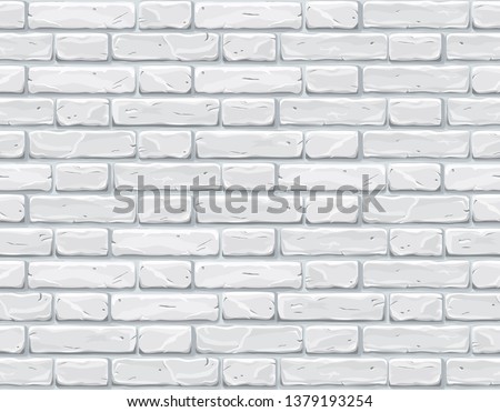Cartoon white brick wall texture vector illustration Royalty-Free Stock Photo #1379193254