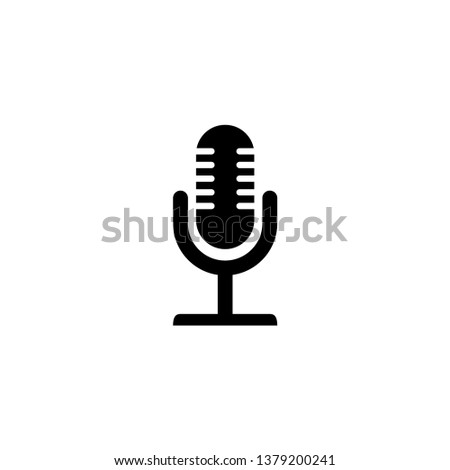 Microphone icon vector. Flat design style. Microphone logo illustration on white background.