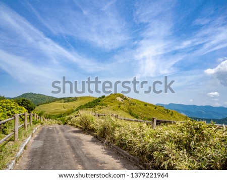 The view of the hill in the western part of Izu Peninsula, Shizuoka Prefecture, Japan, in a fine spring day.