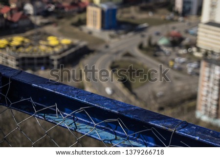 Intersection and construction from above. Royalty-Free Stock Photo #1379266718