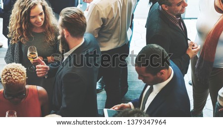 Diverse business people at a dinner party Royalty-Free Stock Photo #1379347964