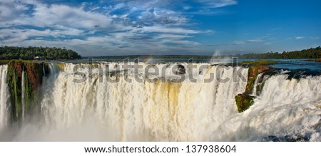 Iguazu falls, one of the new seven wonders of nature. UNESCO World Heritage site. View from the argentinian side. Royalty-Free Stock Photo #137938604