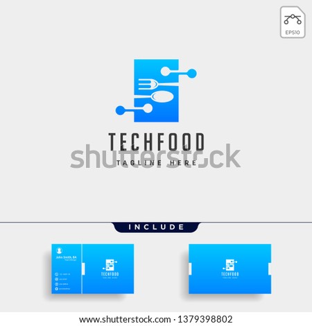 food technology modern simple flat logo template design vector