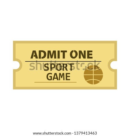 Admit one sport game ticket vector. Basketball match, competition, stadium. Tickets concept. Vector illustration can be used for topics like entertainment, leisure, sport