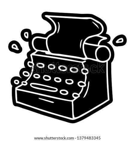 cartoon icon of old school typewriter