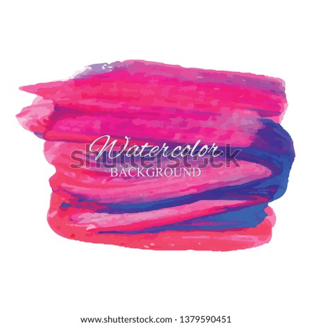 beautiful abstract pink and blue watercolor art hand paint on white background,brush textures for logo.There is a place for text.Perfect stroke design for headline.luxury boutique Illustrations.
