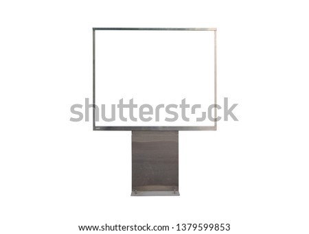 square blank billboard ad branding led screen poster white screen isolated on white background with clipping path.