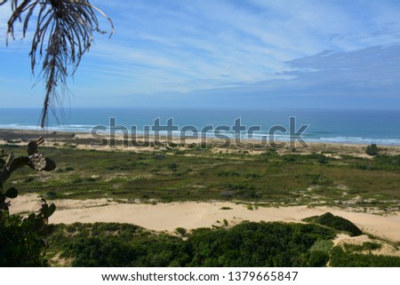 town of ararangua beach of the convents hill, view of the viewpoint of the lighthouse, tourist site a beautiful beach with dunes in santa catarina brazil