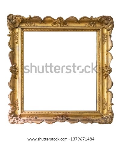 Frame picture antique antiques isolated on white background Royalty-Free Stock Photo #1379671484