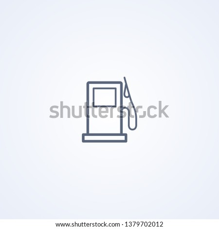 Fuel station pump, vector best gray line icon on white background, EPS 10