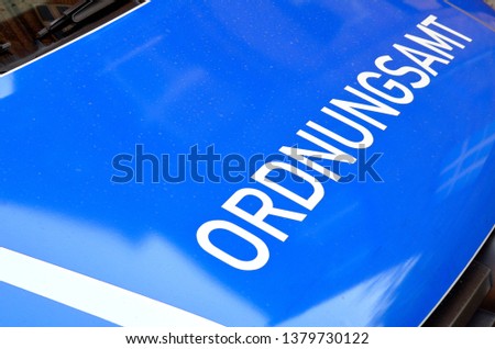Lettering on a car from the german public order office