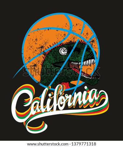 dinosaur basketball college graphic design vector art
