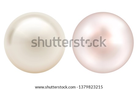 Realistic vector pearls Royalty-Free Stock Photo #1379823215