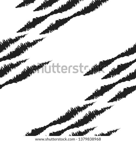 Black ink brush grunge square, brush strokes elements. Can be used as a finished illustration or as a seamless background / pattern. 