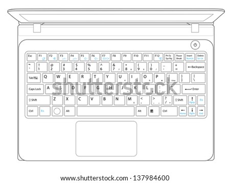 laptop computer notebook outline vector
