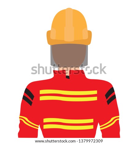 Isolated male firefighter image. Vector illustration design