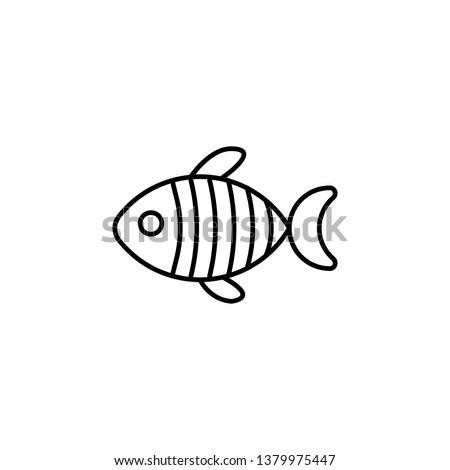 fish icon. Simple thin line, outline vector of summer icons for UI and UX, website or mobile application
