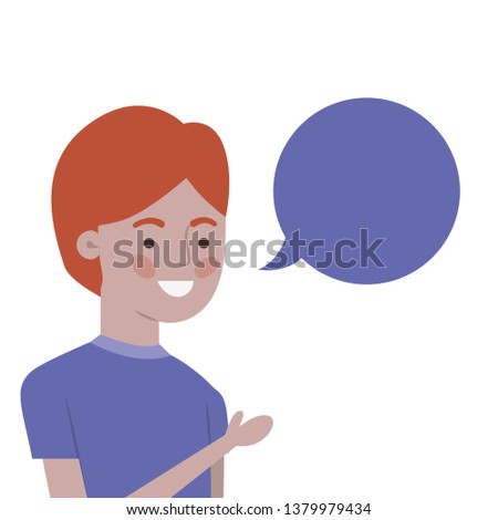 man with speech bubble avatar character