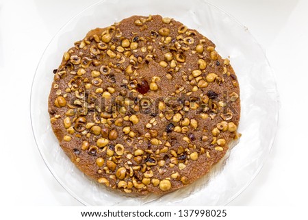 Egyptian dessert with hazel nuts Royalty-Free Stock Photo #137998025