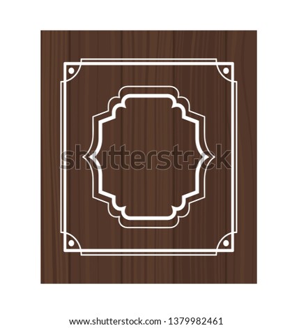 wooden background with frame icon
