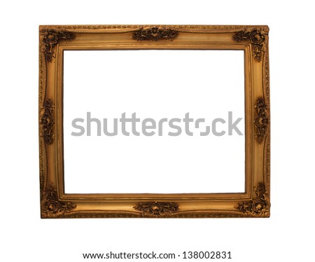 Ornate antique frame and golden