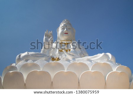 guanyim or guan yin statue at chiangrai province.guanyin is goddess of mercy buddhist traditions in asia