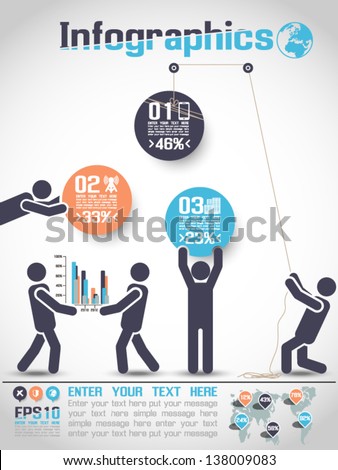 INFOGRAPHICS MODERN BUSINESS BUBBLE ICON MAN STYLE 2